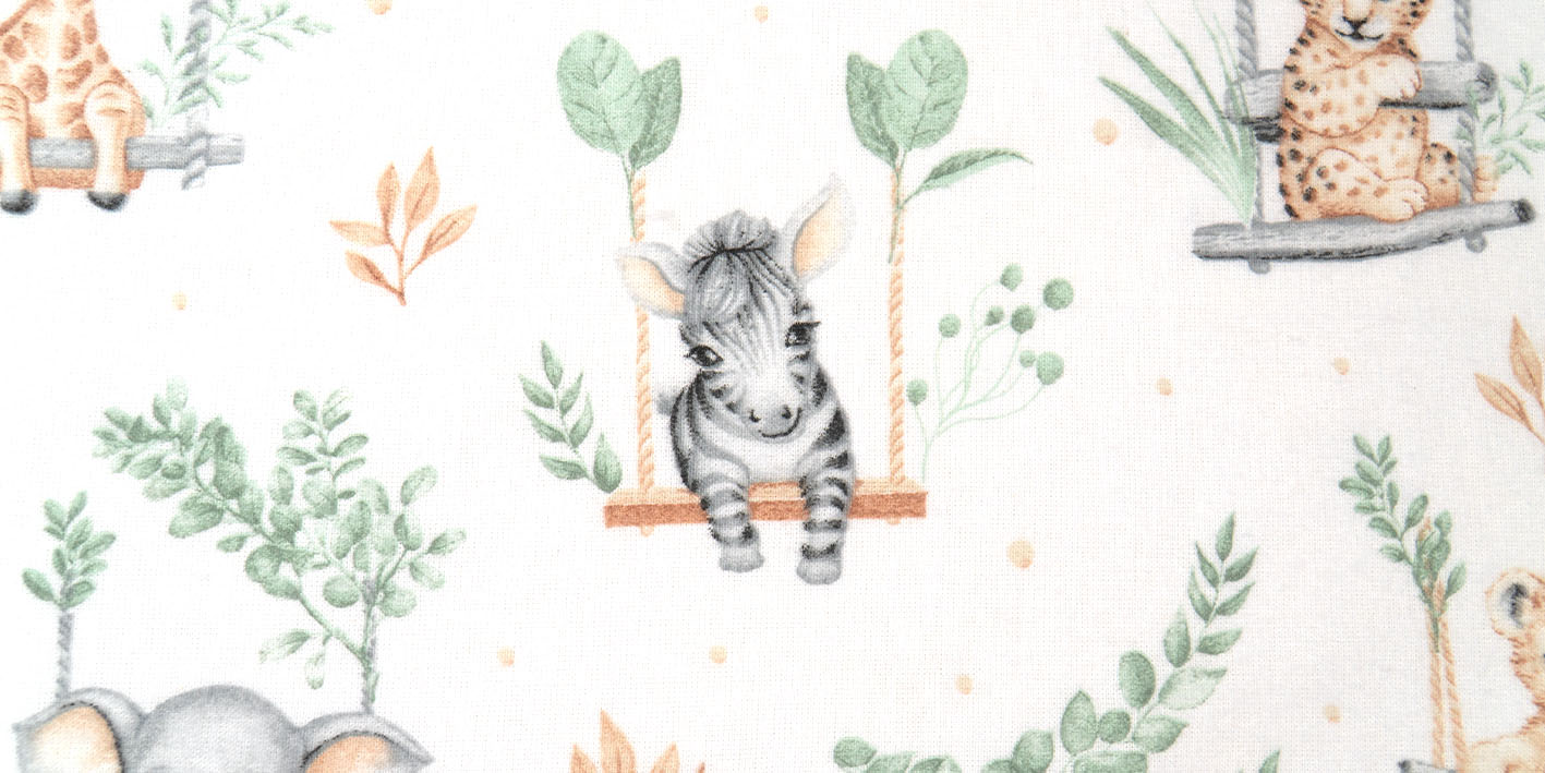 Pielucha flanelowa zwierzęta na huśtawce